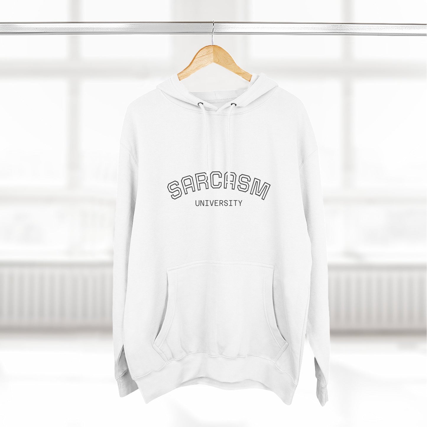 Sarcasm University Hoodie — Funny College-Style Pullover