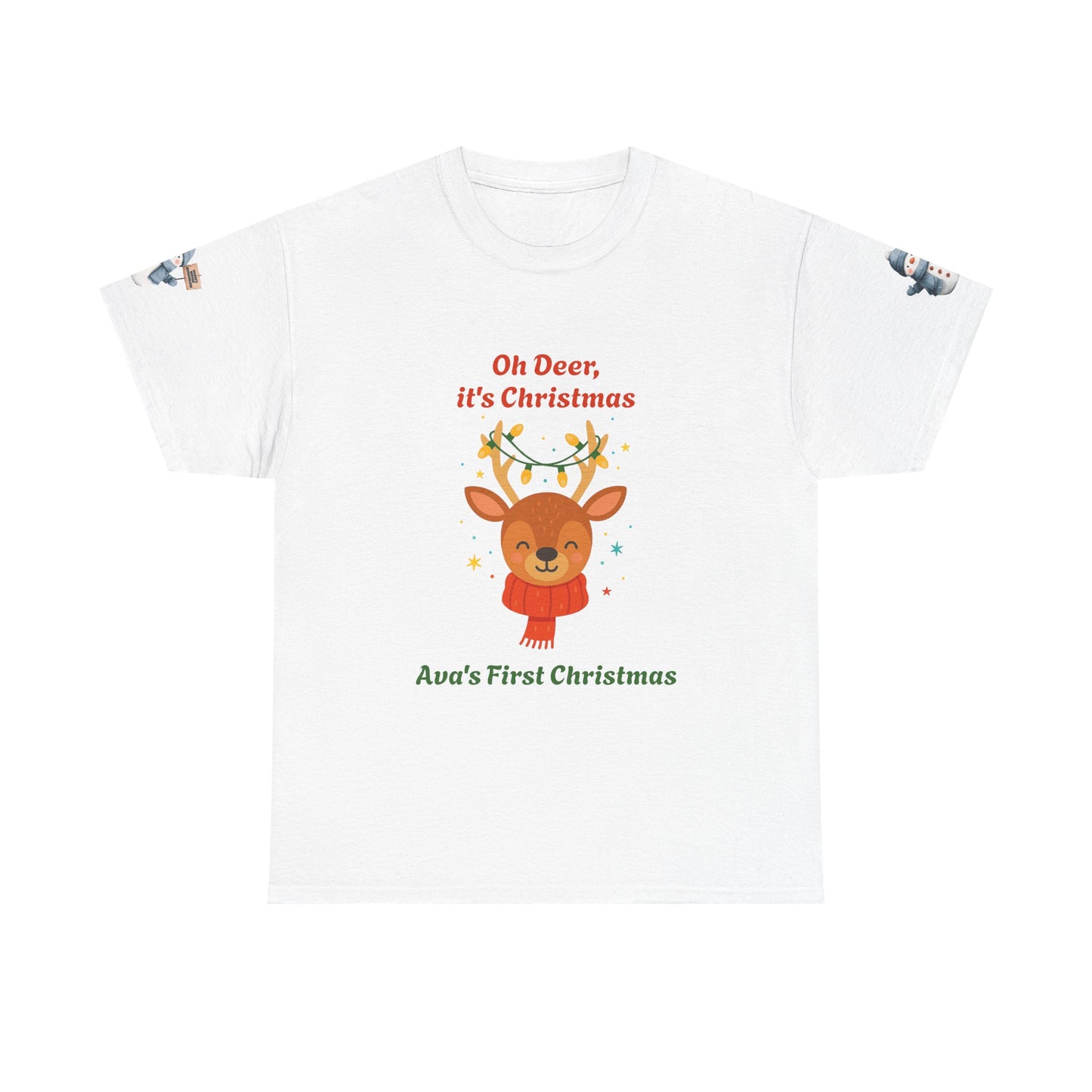 Kids' Christmas Tee — "Oh Deer, it's Christmas" Personalized First Christmas Shirt