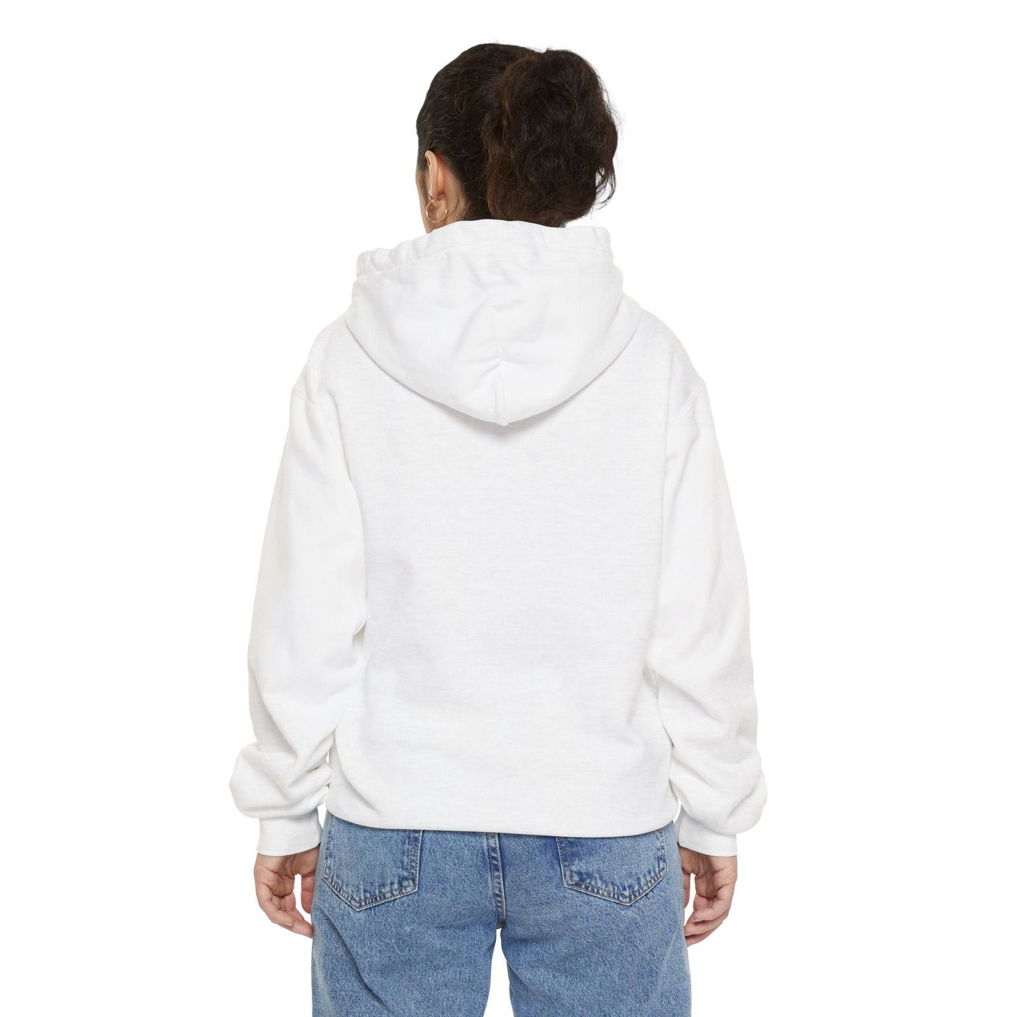 Minimalist Swirl Logo Hoodie — "Just Be" Garment-Dyed Pullover