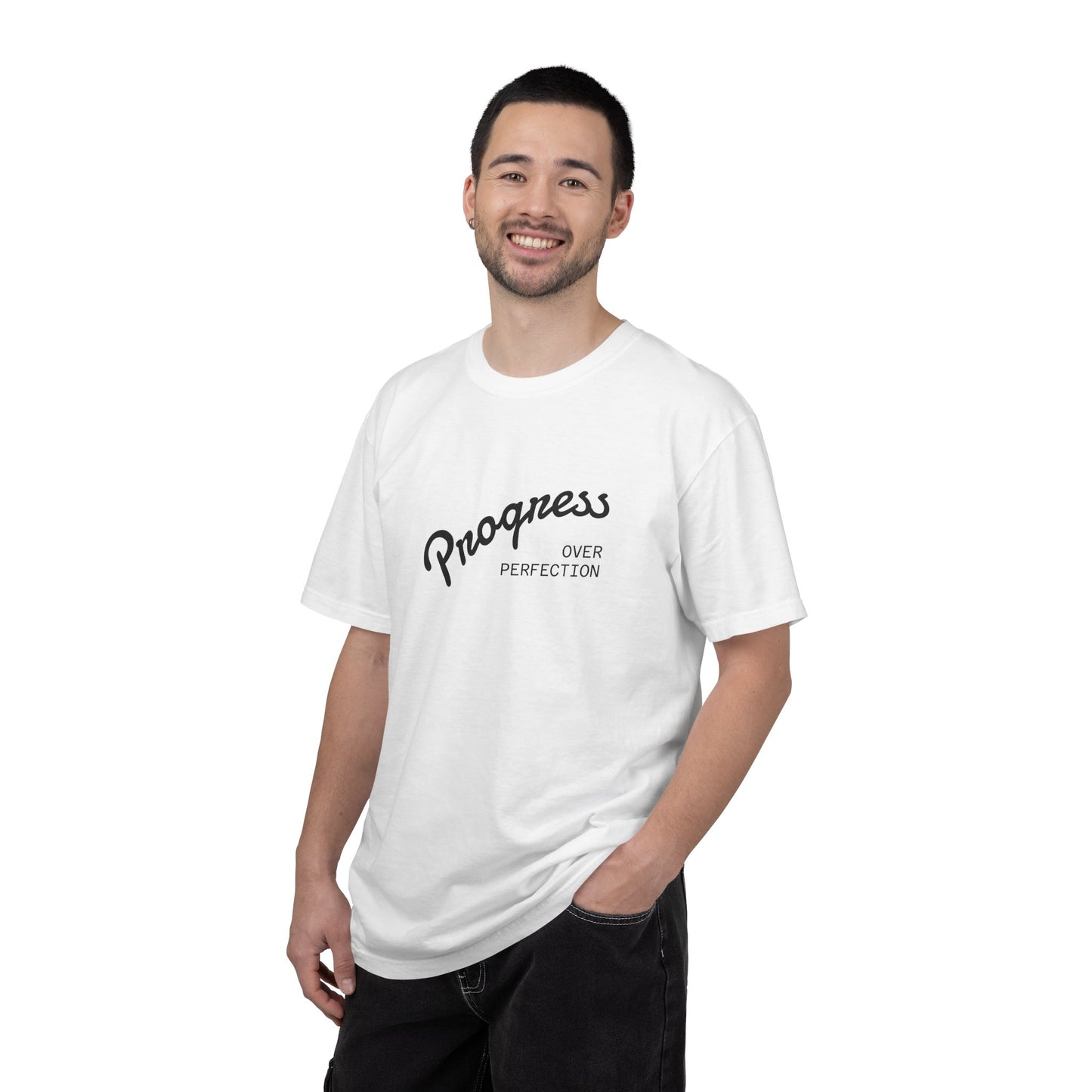 Progress Over Perfection Tee — “New Day” Graphic T-Shirt