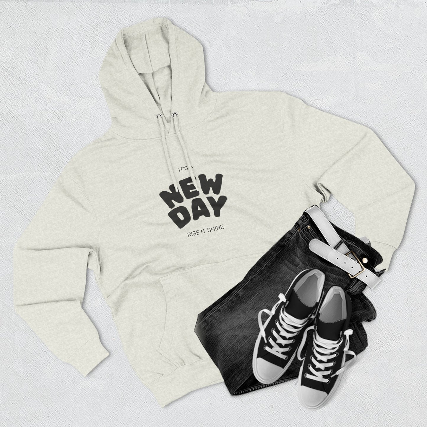 New Day Hoodie - Inspiring 'New Day' Graphic Fleece Pullover