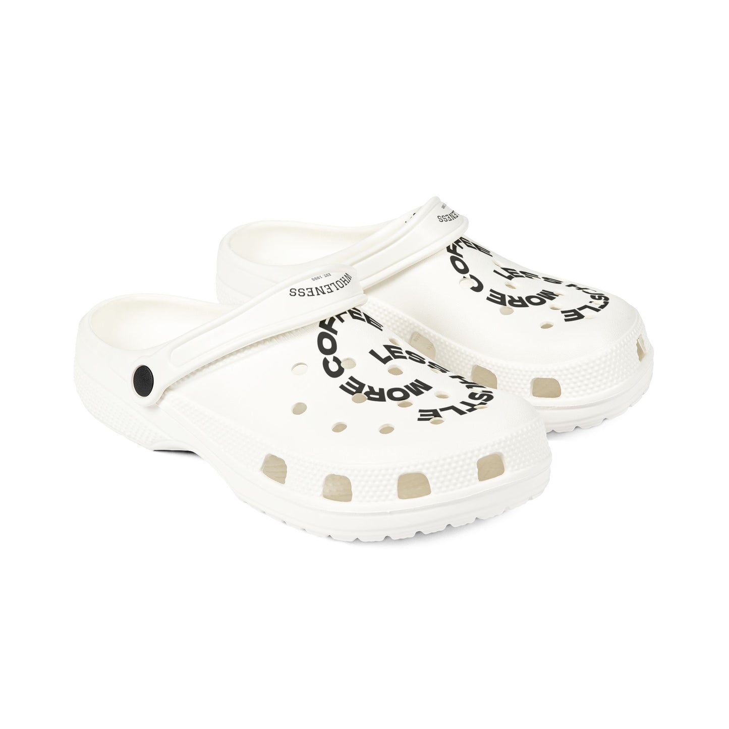 Hustle More White EVA Foam Clogs — 'Hustle More' Graphic Slip-On Shoes