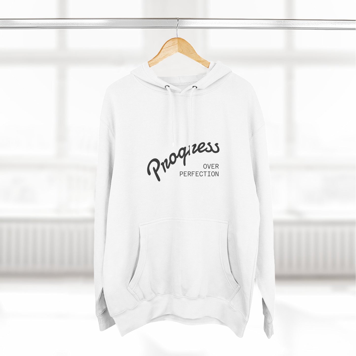 Progress Over Perfection Hoodie — Motivational Fleece Pullover
