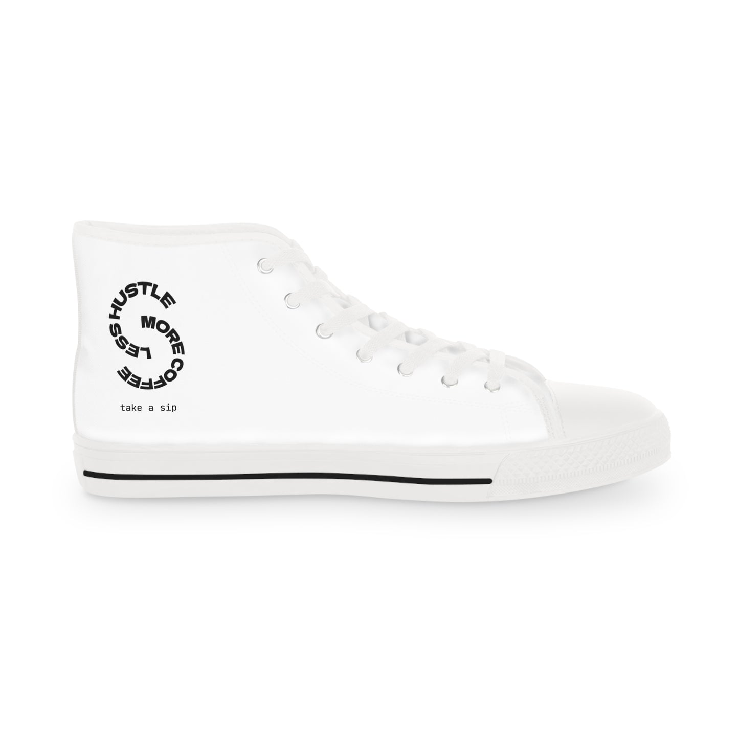 Classic White High-Top Sneakers — Men's Casual Canvas Trainers