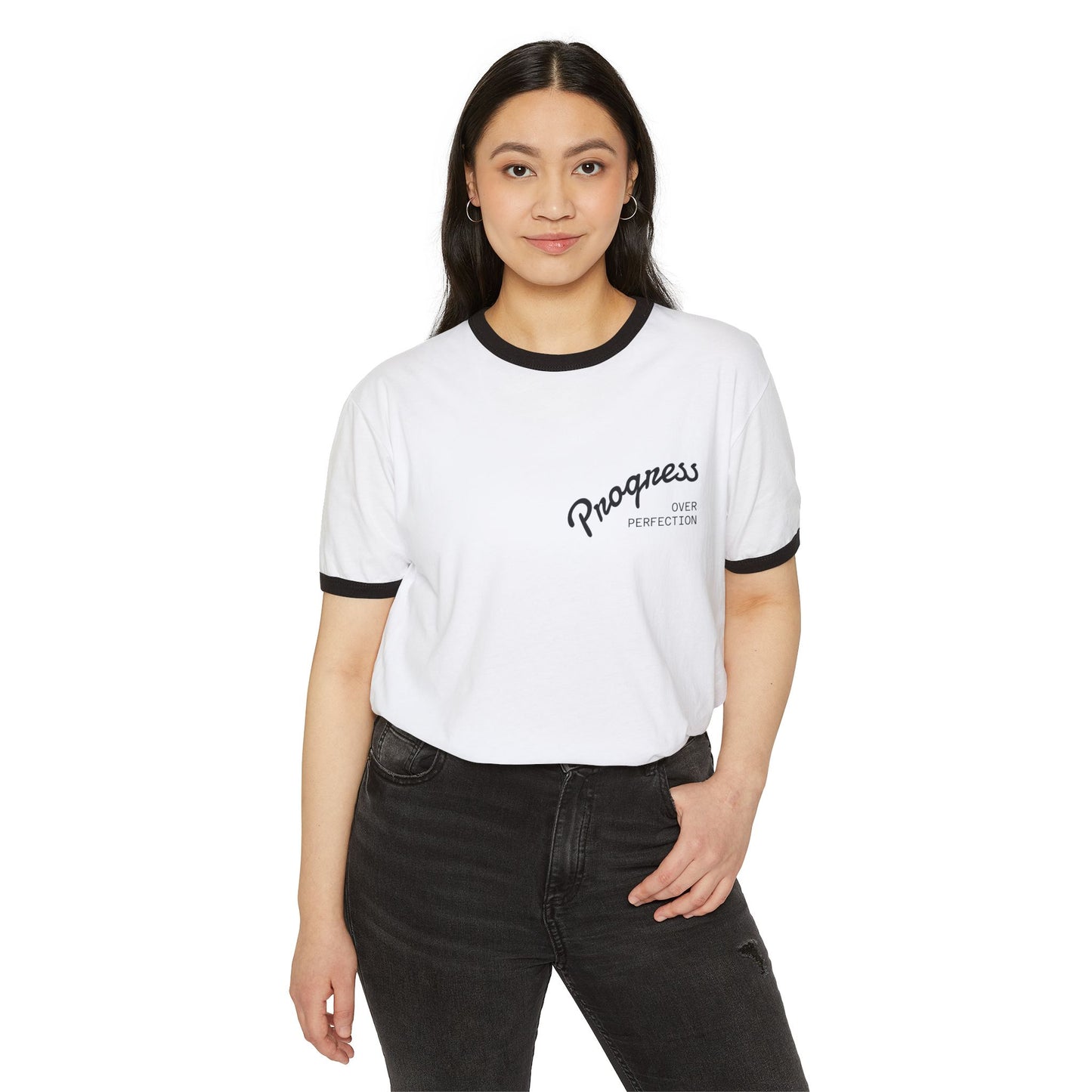 Progress Over Perfection Ringer T‑Shirt
