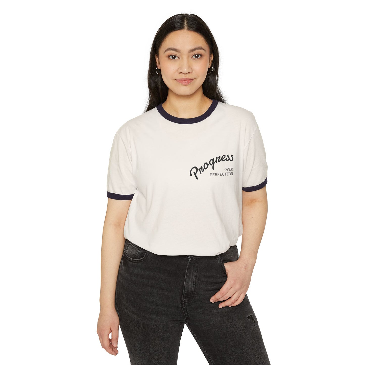 Progress Over Perfection Ringer T‑Shirt
