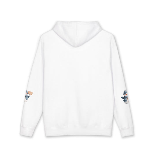 Snowman Cozy Hoodie - Cute Winter Snowman Holding Gift Pullover