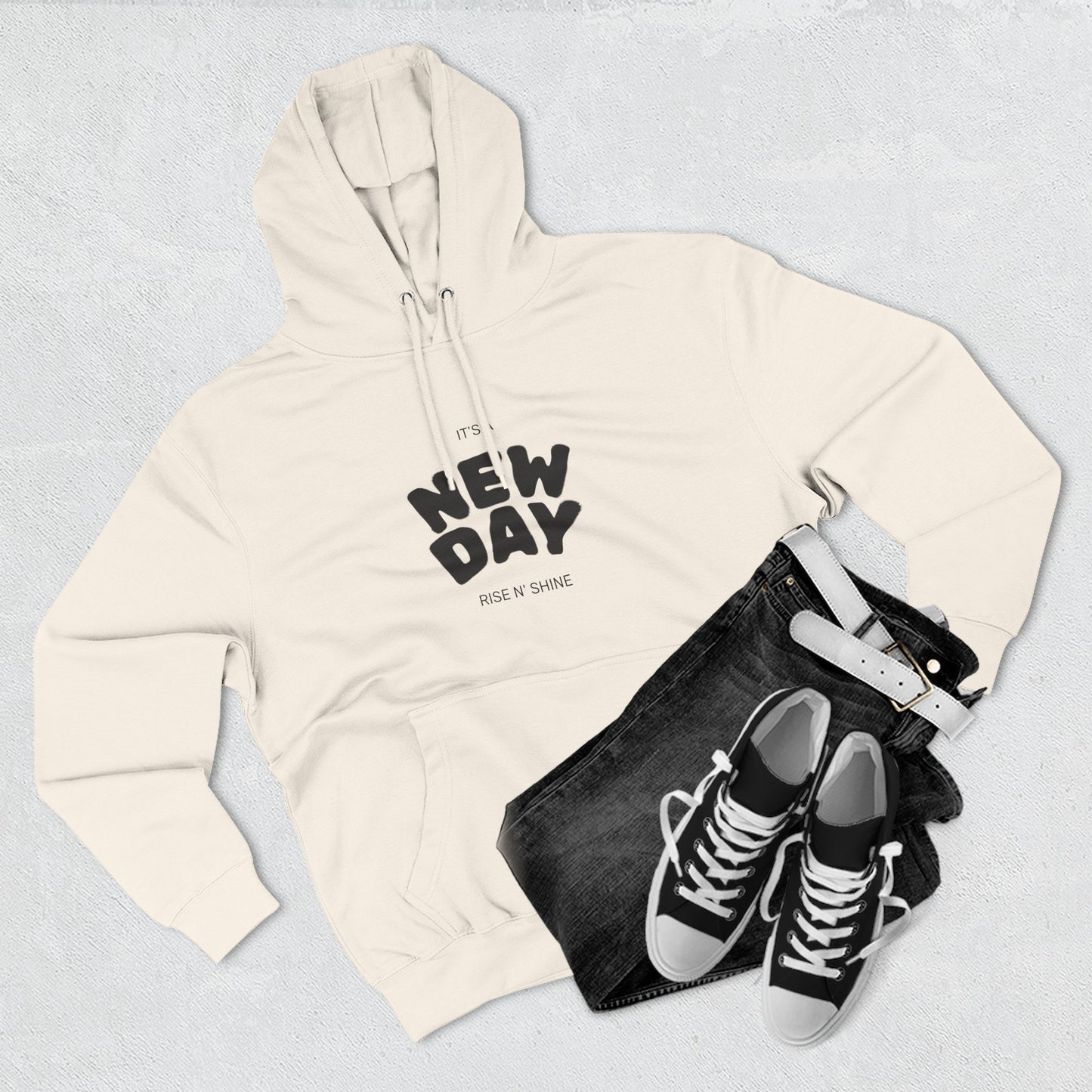New Day Hoodie - Inspiring 'New Day' Graphic Fleece Pullover