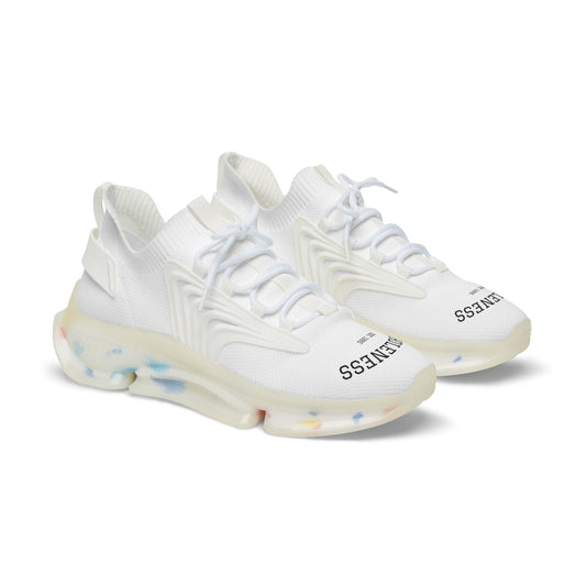 Men's White Mesh Sneakers — Breathable Lightweight Athletic Shoes with 'WHOLEENSS' Text