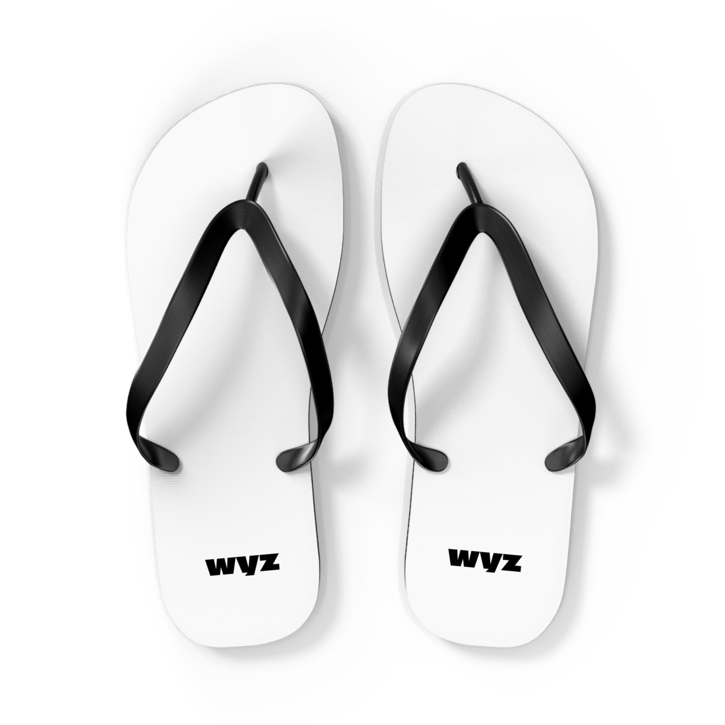 Minimal Logo Flip Flops — White Beach Sandals with WVZ Accent