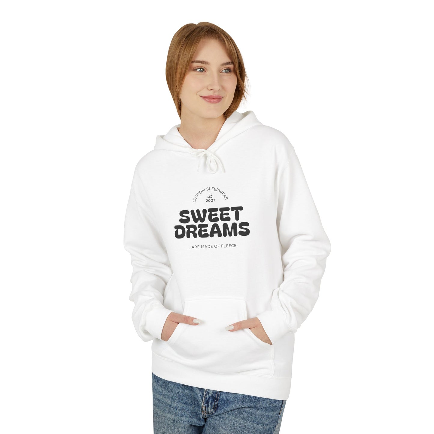 Sweet Dreams Hoodie — Minimal Moon Graphic Cozy Pullover