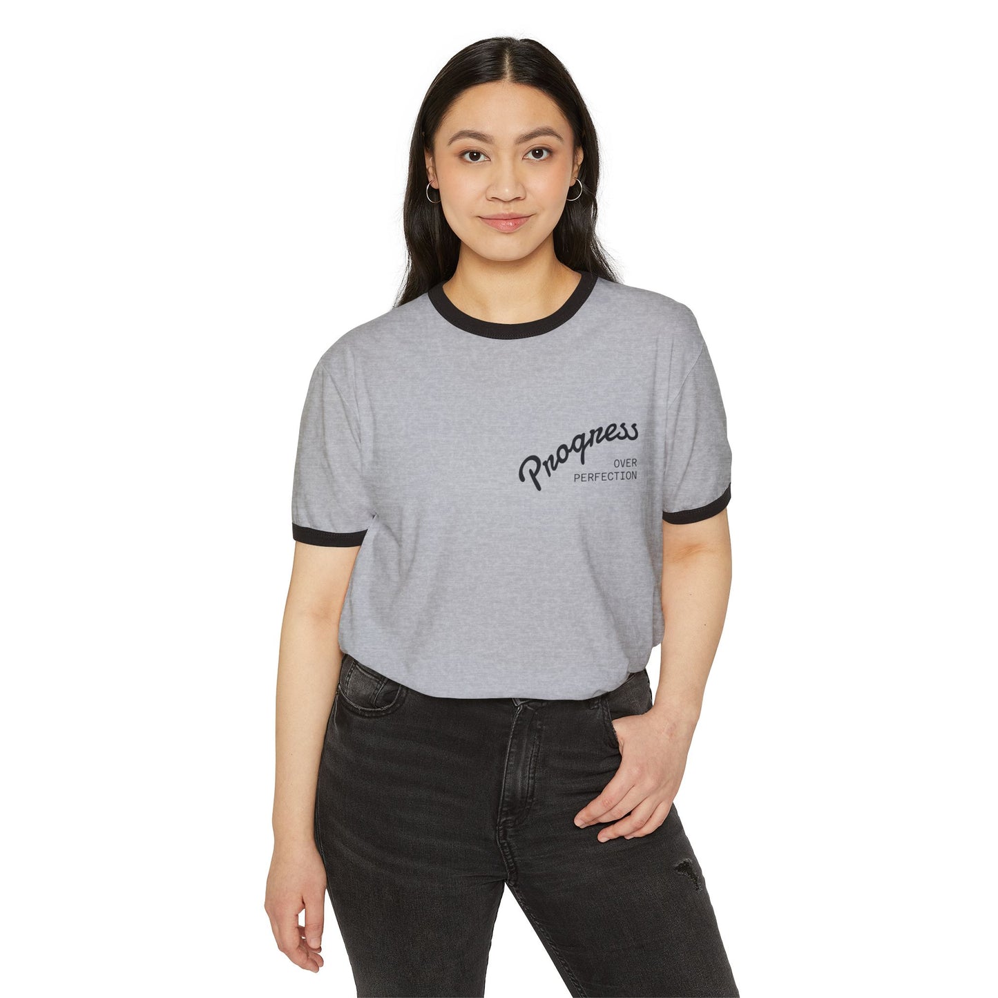Progress Over Perfection Ringer T‑Shirt