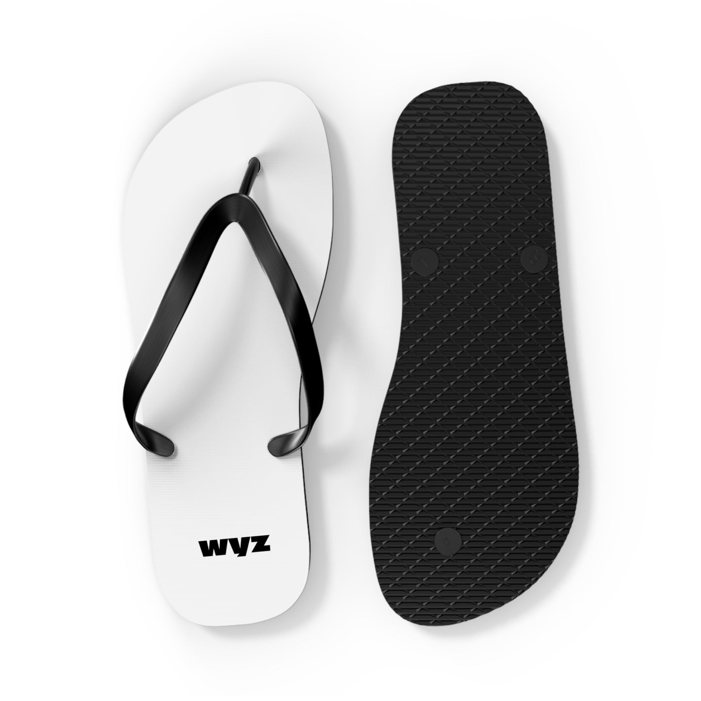 Minimal Logo Flip Flops — White Beach Sandals with WVZ Accent