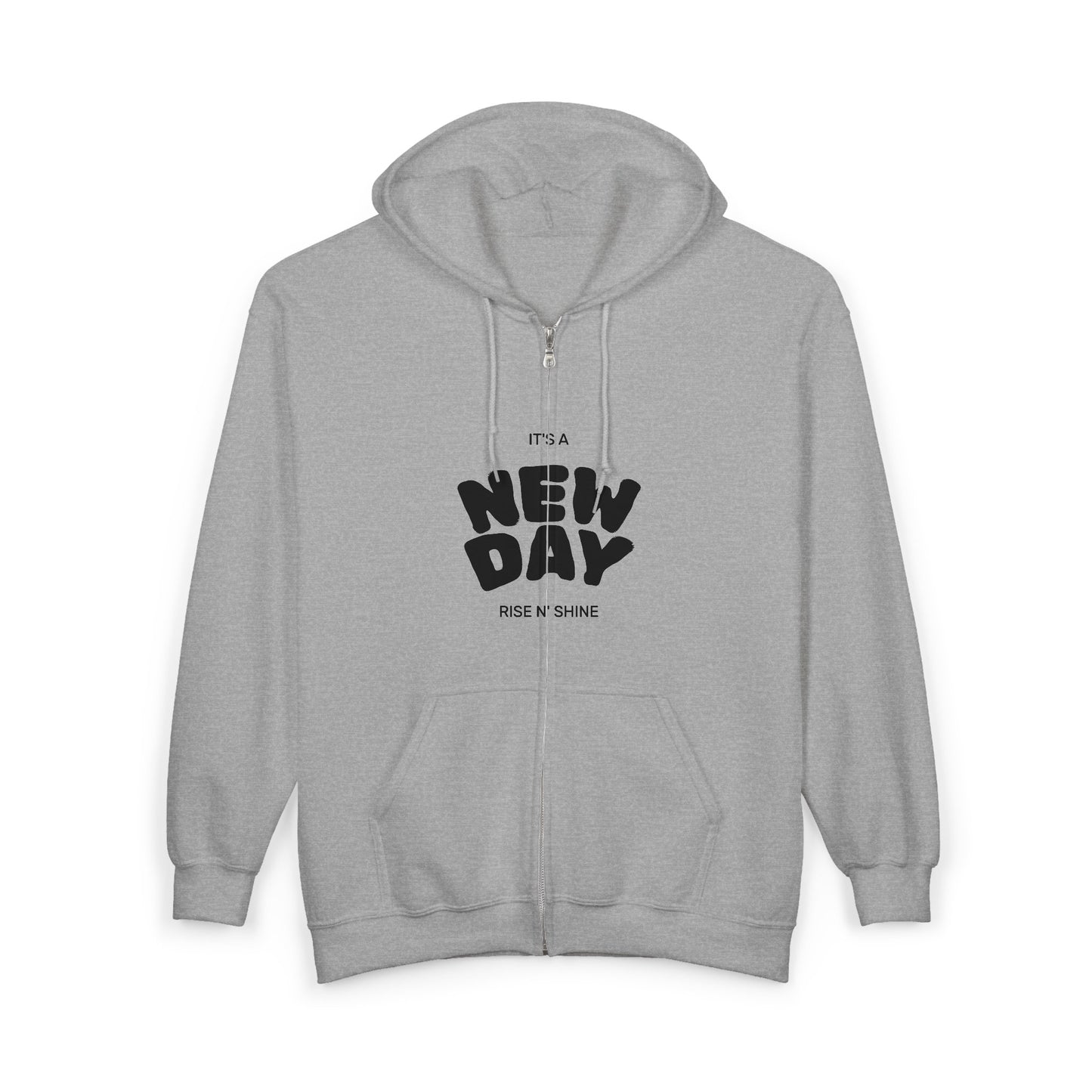 Black Full-Zip Hoodie with Subtle Crown Graphic – Minimalist Streetwear Zip-Up