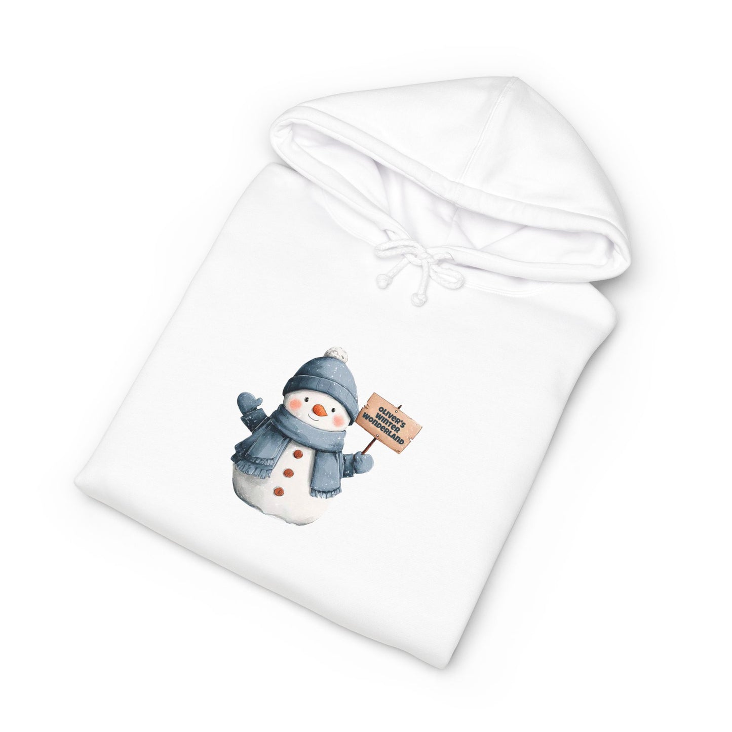 Snowman Cozy Hoodie - Cute Winter Snowman Holding Gift Pullover