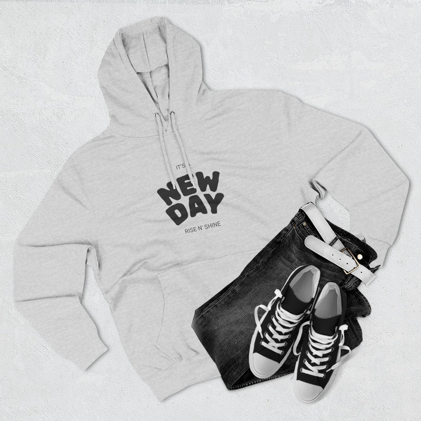 New Day Hoodie - Inspiring 'New Day' Graphic Fleece Pullover