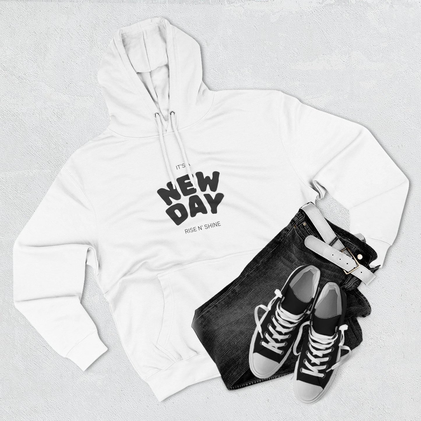 New Day Hoodie - Inspiring 'New Day' Graphic Fleece Pullover