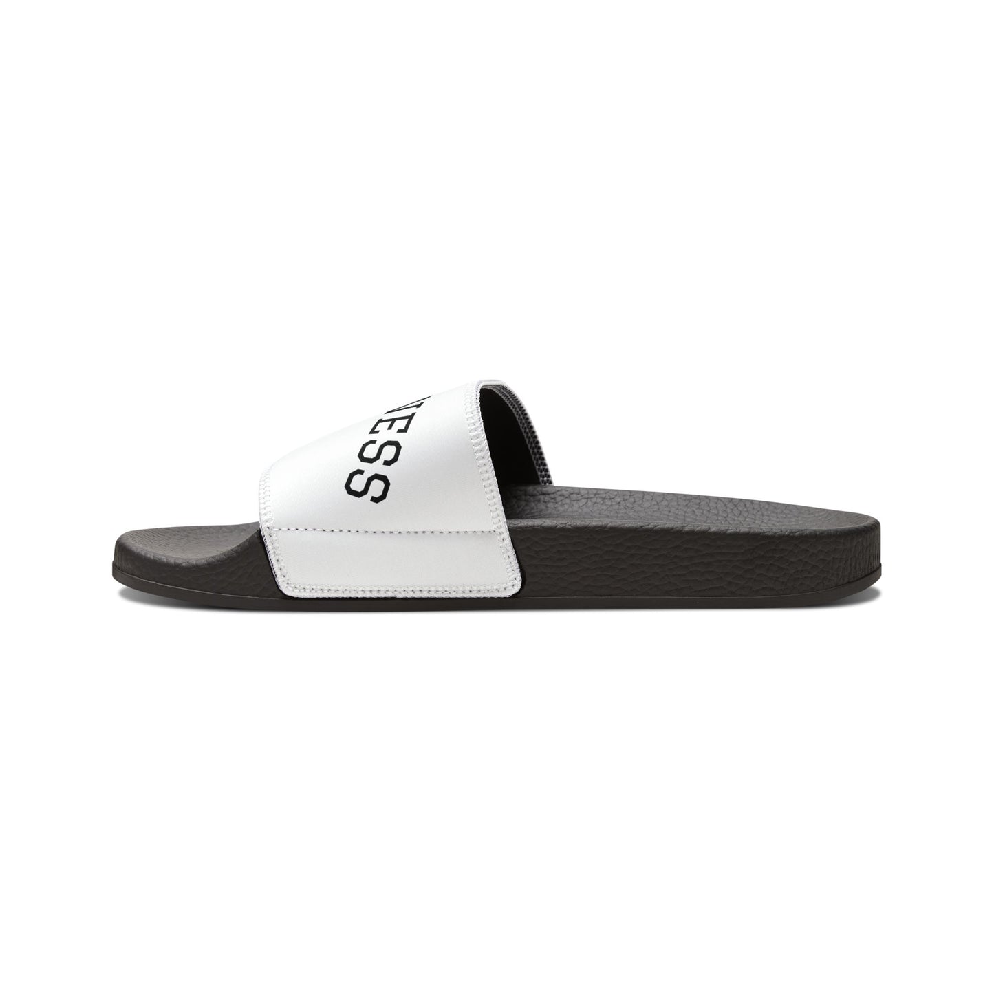Men's White Slide Sandals — Removable-Strap Casual Pool Slides with 'WHOLENESS' Logo