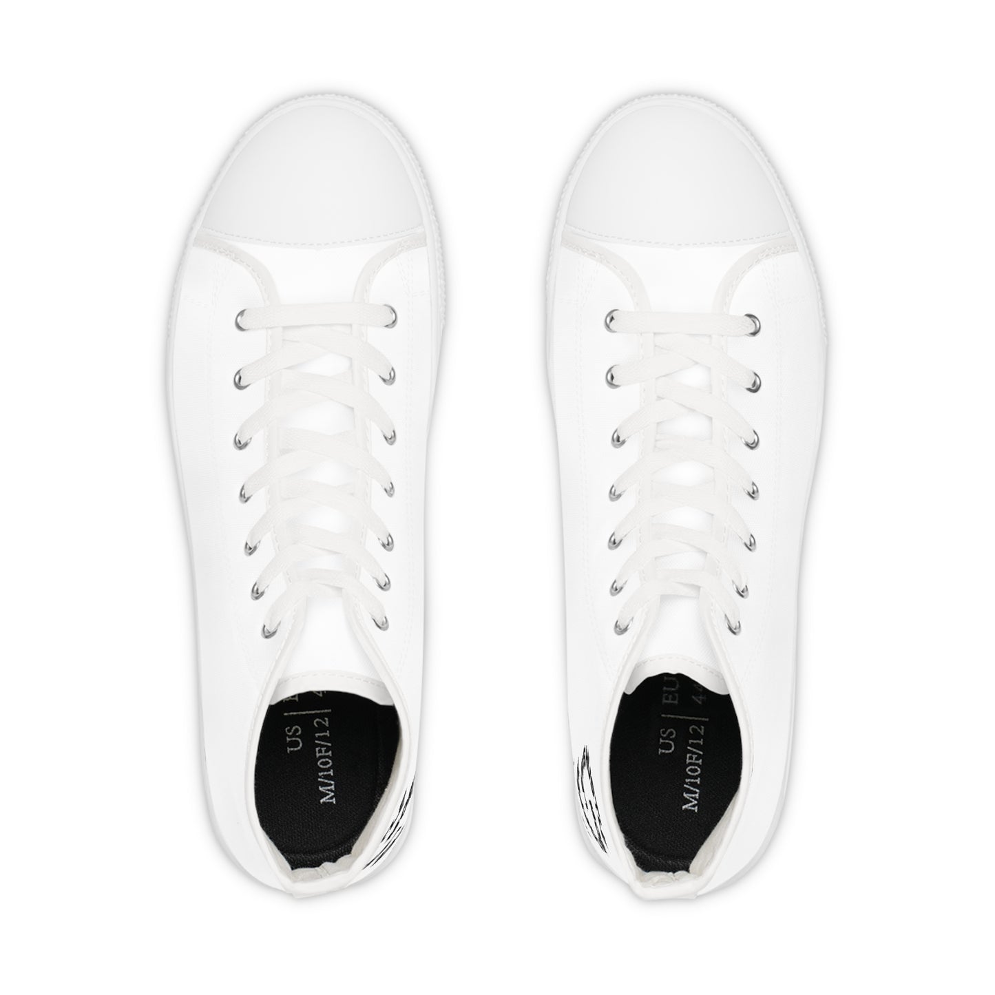 Classic White High-Top Sneakers — Men's Casual Canvas Trainers
